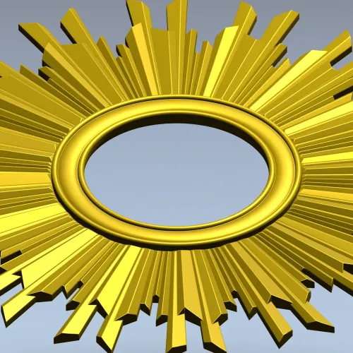 Sunburst Ornamental Frame STL for CNC