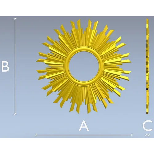 Sunburst Ornamental Frame STL for CNC