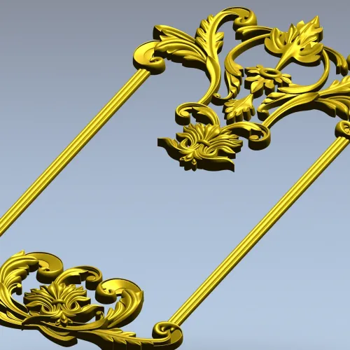Ornate Rococo Frame STL for CNC Milling