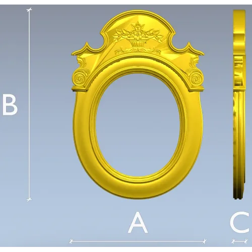 Aurelia Oval Cartouche - 3D STL Frame for CNC