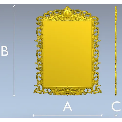 Rococo Ornamental Frame STL for CNC Milling