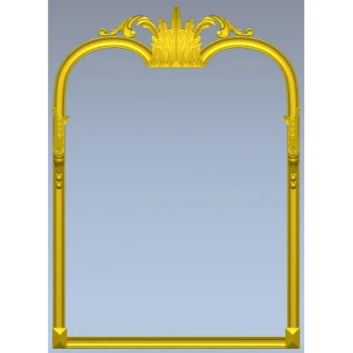 Ornate Crown Mirror Frame - STL 3D model for CNC milling