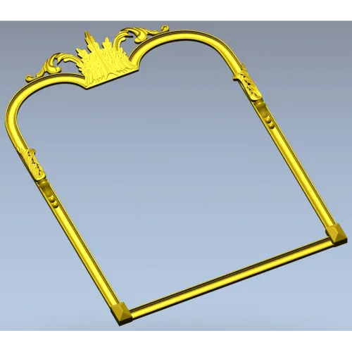 Ornate Crown Mirror Frame - STL 3D model for CNC milling