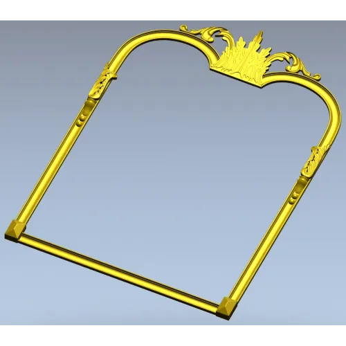 Ornate Crown Mirror Frame - STL 3D model for CNC milling
