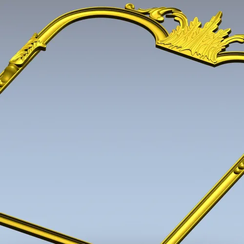 Ornate Crown Mirror Frame - STL 3D model for CNC milling