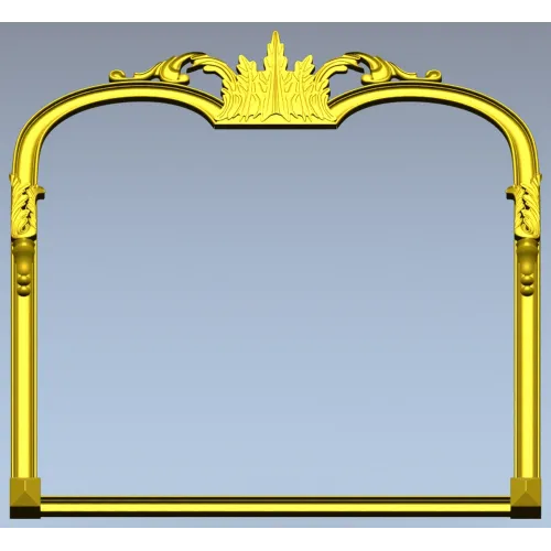 Ornate Crown Mirror Frame - STL 3D model for CNC milling