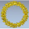 Laurel Wreath Relief - detailed 3D STL model for CNC