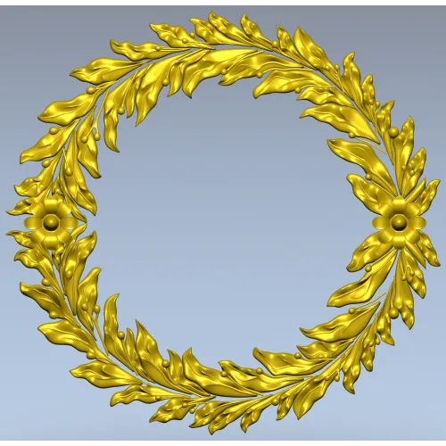 Laurel Wreath Relief - detailed 3D STL model for CNC