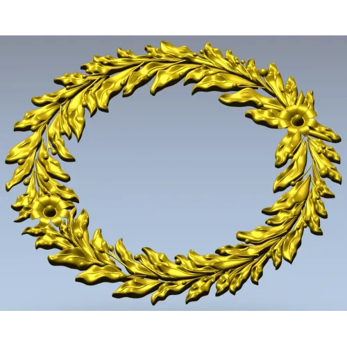 Laurel Wreath Relief - detailed 3D STL model for CNC