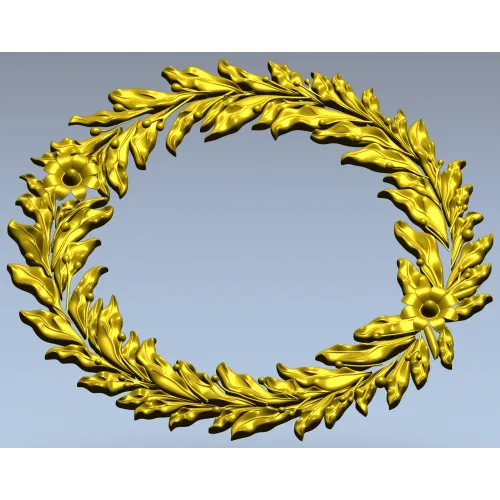 Laurel Wreath Relief - detailed 3D STL model for CNC