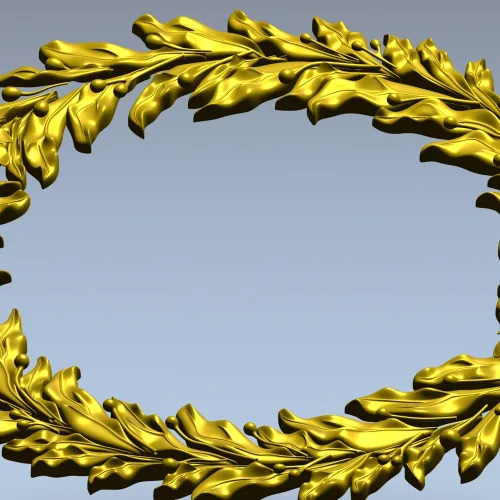 Laurel Wreath Relief - detailed 3D STL model for CNC