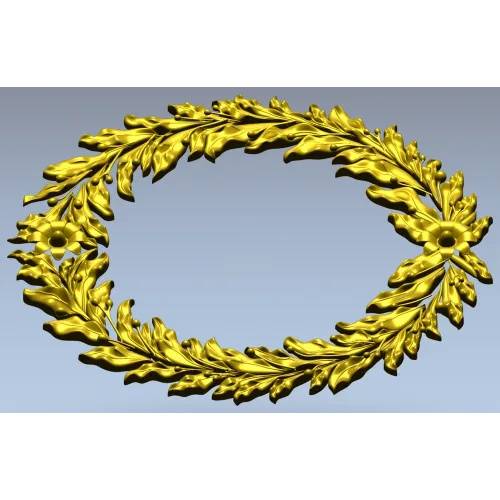 Laurel Wreath Relief - detailed 3D STL model for CNC