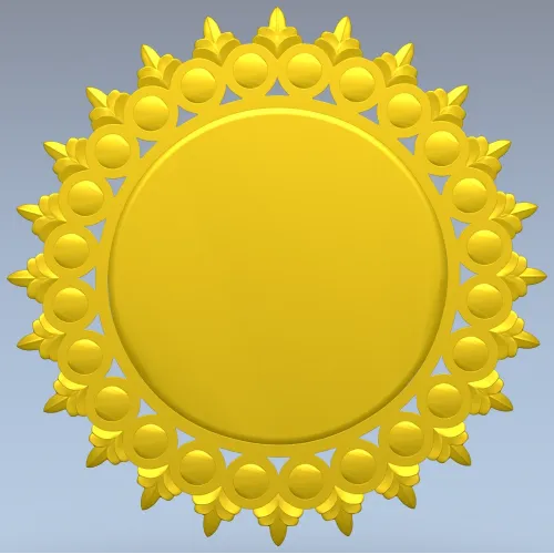 Sunburst Round Frame STL for CNC