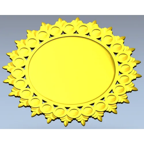 Sunburst Round Frame STL for CNC