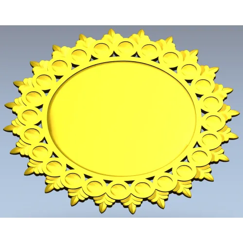 Sunburst Round Frame STL for CNC