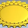 Sunburst Round Frame STL for CNC