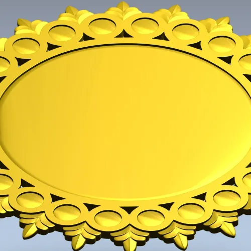 Sunburst Round Frame STL for CNC