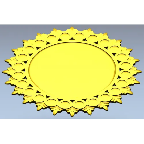 Sunburst Round Frame STL for CNC