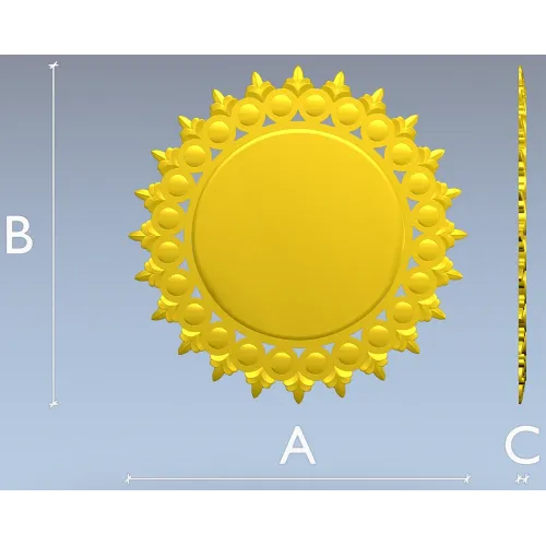 Sunburst Round Frame STL for CNC