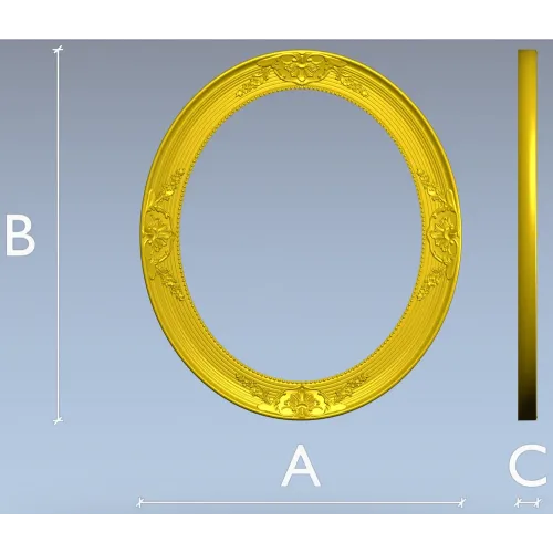 Fleuron Oval Frame STL for CNC