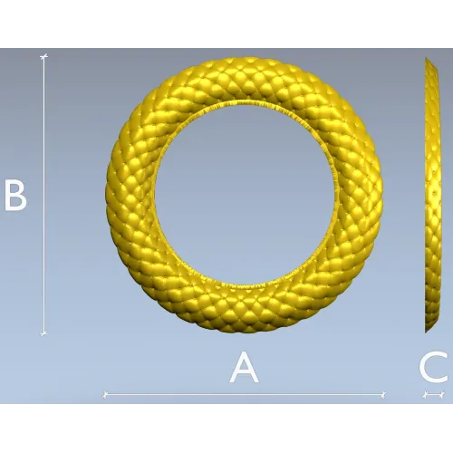 Braided Ring Frame - STL 3D model for CNC milling
