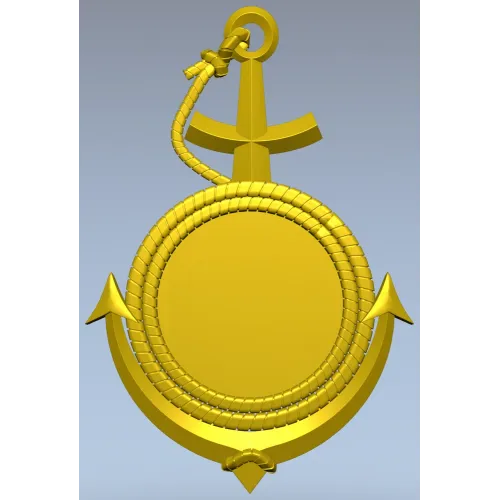 Anchor Medallion - STL 3D Model for CNC
