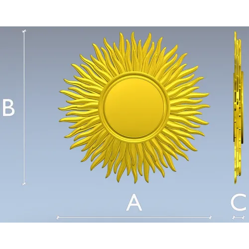 Sunburst Rosette STL for CNC
