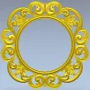 Ornate Rococo Round-in-Square Frame STL for CNC