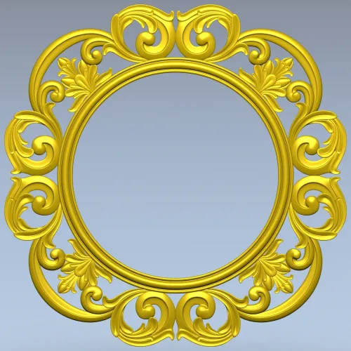 Ornate Rococo Round-in-Square Frame STL for CNC