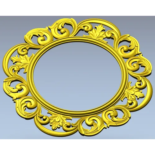 Ornate Rococo Round-in-Square Frame STL for CNC