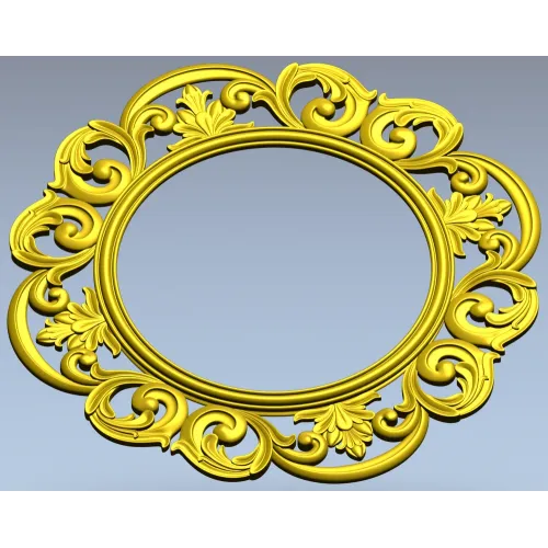 Ornate Rococo Round-in-Square Frame STL for CNC