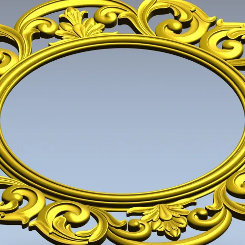 Ornate Rococo Round-in-Square Frame STL for CNC