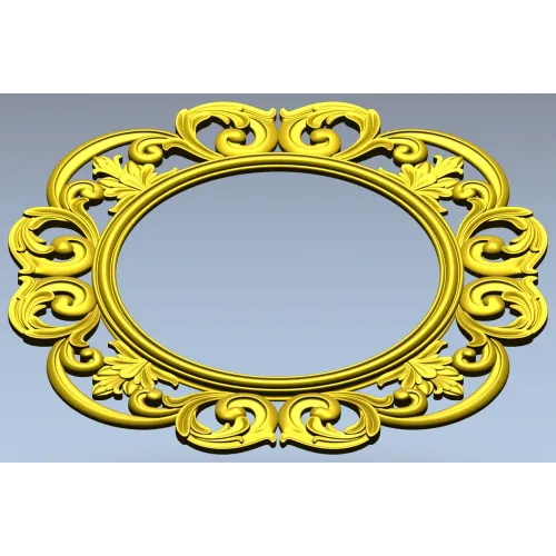 Ornate Rococo Round-in-Square Frame STL for CNC