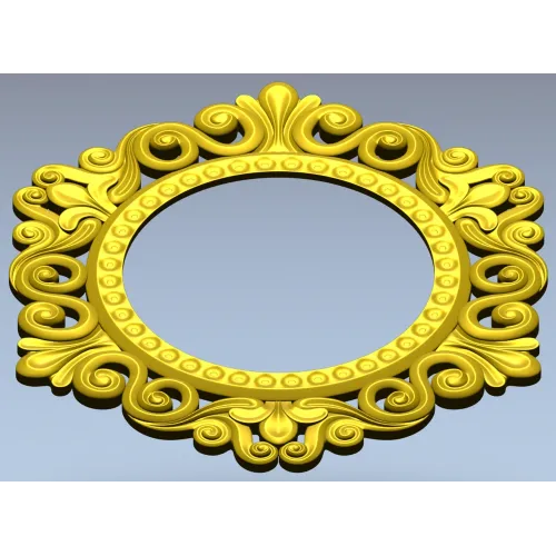 Baroque Round Frame STL for CNC - Ornate Rocaille Design