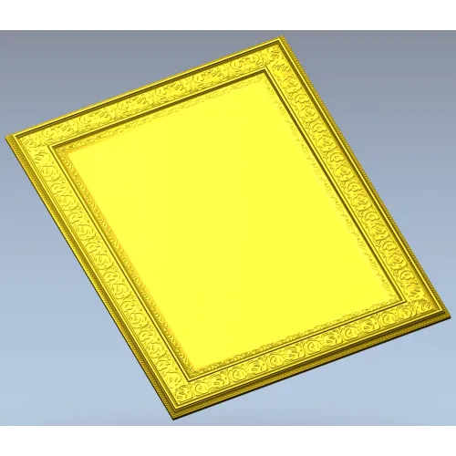 Ornate Rectangular Frame - STL 3D model for CNC milling