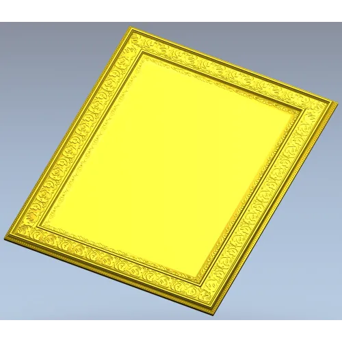 Ornate Rectangular Frame - STL 3D model for CNC milling