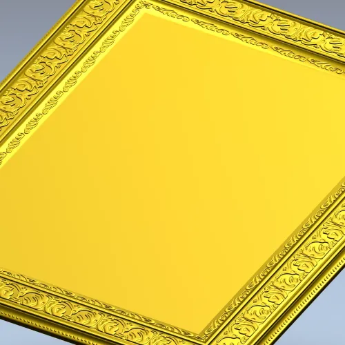 Ornate Rectangular Frame - STL 3D model for CNC milling