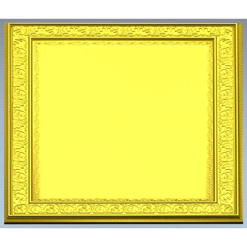 Ornate Rectangular Frame - STL 3D model for CNC milling