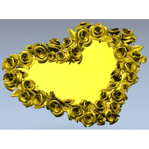 Рамка-сердце с розами - 3D модель STL для ЧПУ