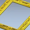 Резная прямоугольная рамка с растительным орнаментом - STL для ЧПУ