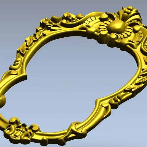 Ornate Oval Frame STL for CNC