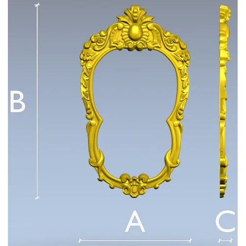 Ornate Oval Frame STL for CNC