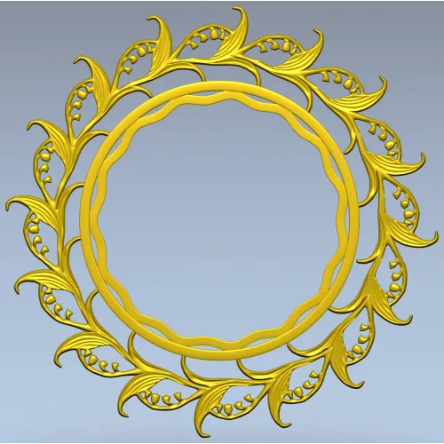 Ornamental Acanthus Round Frame - STL 3D Model for CNC
