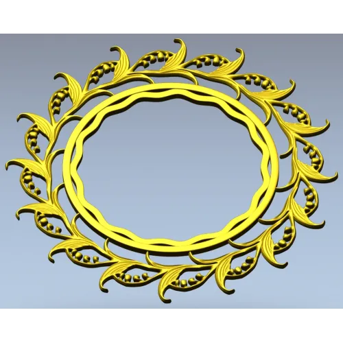 Ornamental Acanthus Round Frame - STL 3D Model for CNC