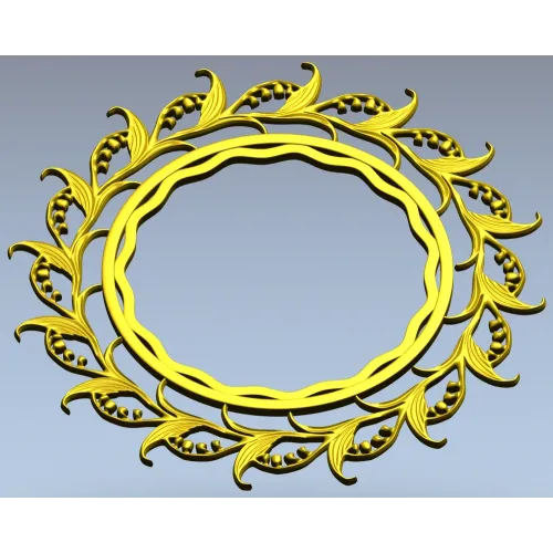 Ornamental Acanthus Round Frame - STL 3D Model for CNC
