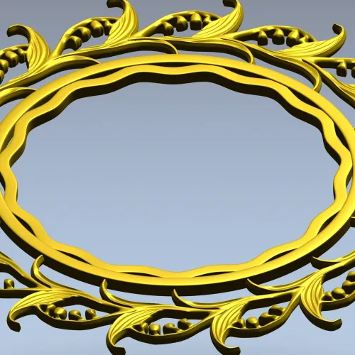 Ornamental Acanthus Round Frame - STL 3D Model for CNC