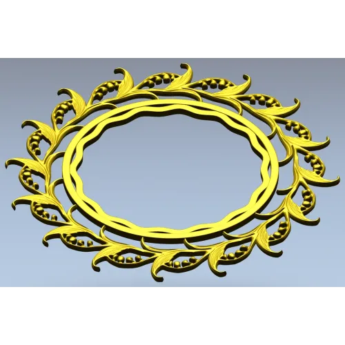 Ornamental Acanthus Round Frame - STL 3D Model for CNC