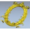 Ornate Oval Vine Frame STL 3D Model for CNC