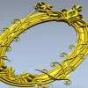 Ornate Oval Vine Frame STL 3D Model for CNC
