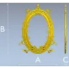 Ornate Oval Vine Frame STL 3D Model for CNC